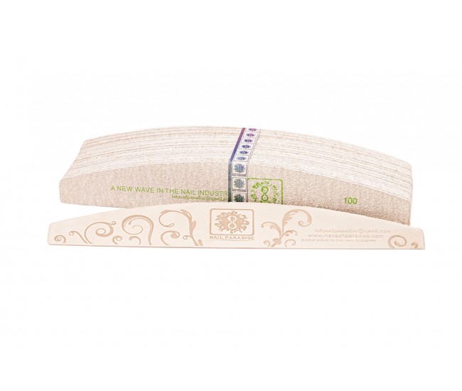 REFILL PADS FOR HALF MOON NAIL FILE SOFT BASED 100 GRIT  30 pcs with metal base- Nail & Eyelash Paradise