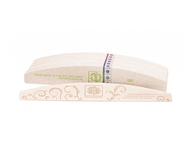 REFILL PADS FOR HALF MOON NAIL FILE SOFT BASED 120 GRIT  30 pcs with metal base- Nail & Eyelash Paradise