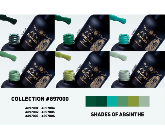 SPHYNX Lac Gel Polish Collection - Shades of Absinthe 60ml SPHYNX Lac Gel Polish Collection - Shades of Absinthe 60ml