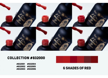 SPHYNX Lac Gel Polish Collection - 6 Shades of Red 60ml
