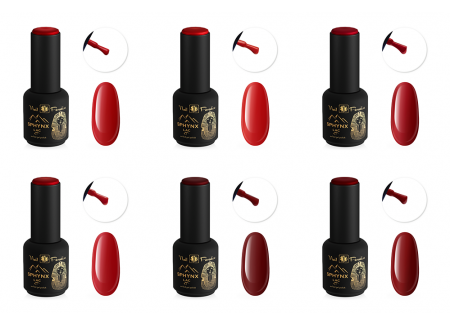 SPHYNX Lac Gel Polish Collection - 6 Shades of Red 60ml
