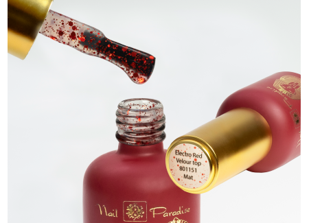 Top Coat - Electro Red Velour Top Mat 10ml