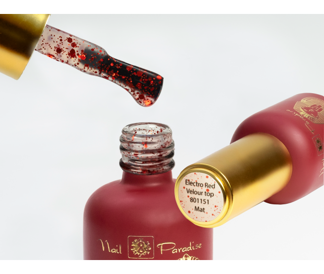 Top Coat - Electro Red Velour Top Mat 10ml