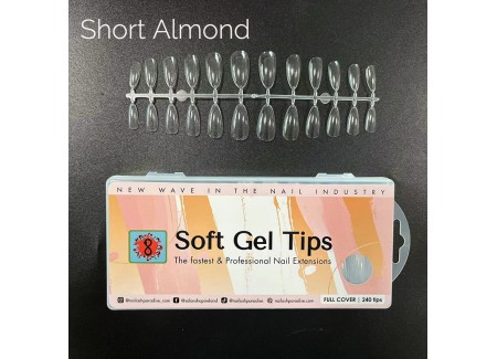 Soft Gel Tips 26 - Short Almond 120pcs  Soft Gel Tips 26 - Short Almond 120pcs
