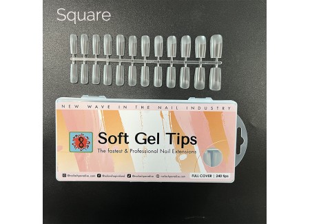 Soft Gel Tips 4 - Square 120pcs  Soft Gel Tips 4 - Square 120pcs