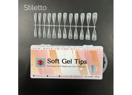 Soft Gel Tips 6 - Stiletto 120pcs  Soft Gel Tips 6 - Stiletto 120pcs
