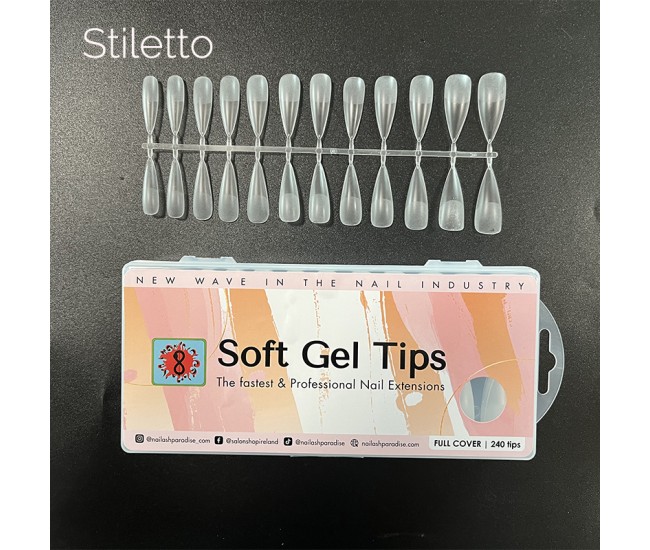 Soft Gel Tips 20 - Stiletto 240pcs