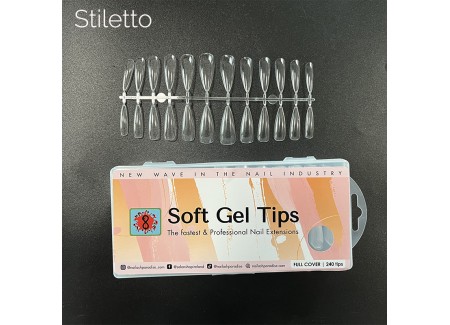 Soft Gel Tips 8 - Stiletto 120pcs  Soft Gel Tips 8 - Stiletto 120pcs