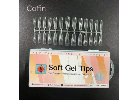 Soft Gel Tips 25 - Coffin 240pcs  Soft Gel Tips 25 - Coffin 240pcs