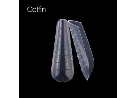 Top/Dual plastic nail forms - Coffin 120pcs 