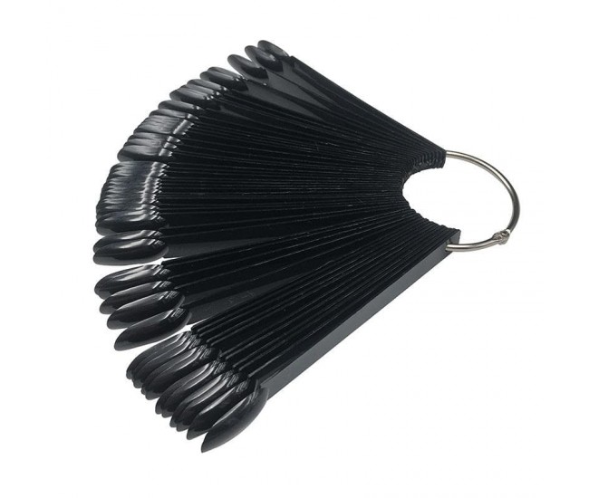 Black nail tips color chart - oval 50 tips