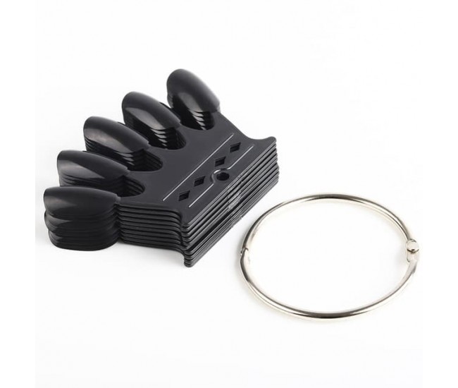 Black crown nail display with ring 50pcs.